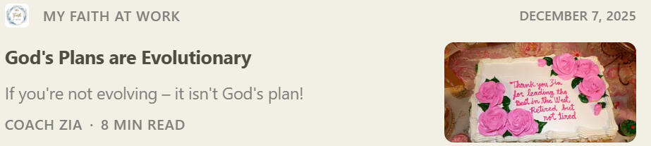 Gods Plans Are Evolutionary